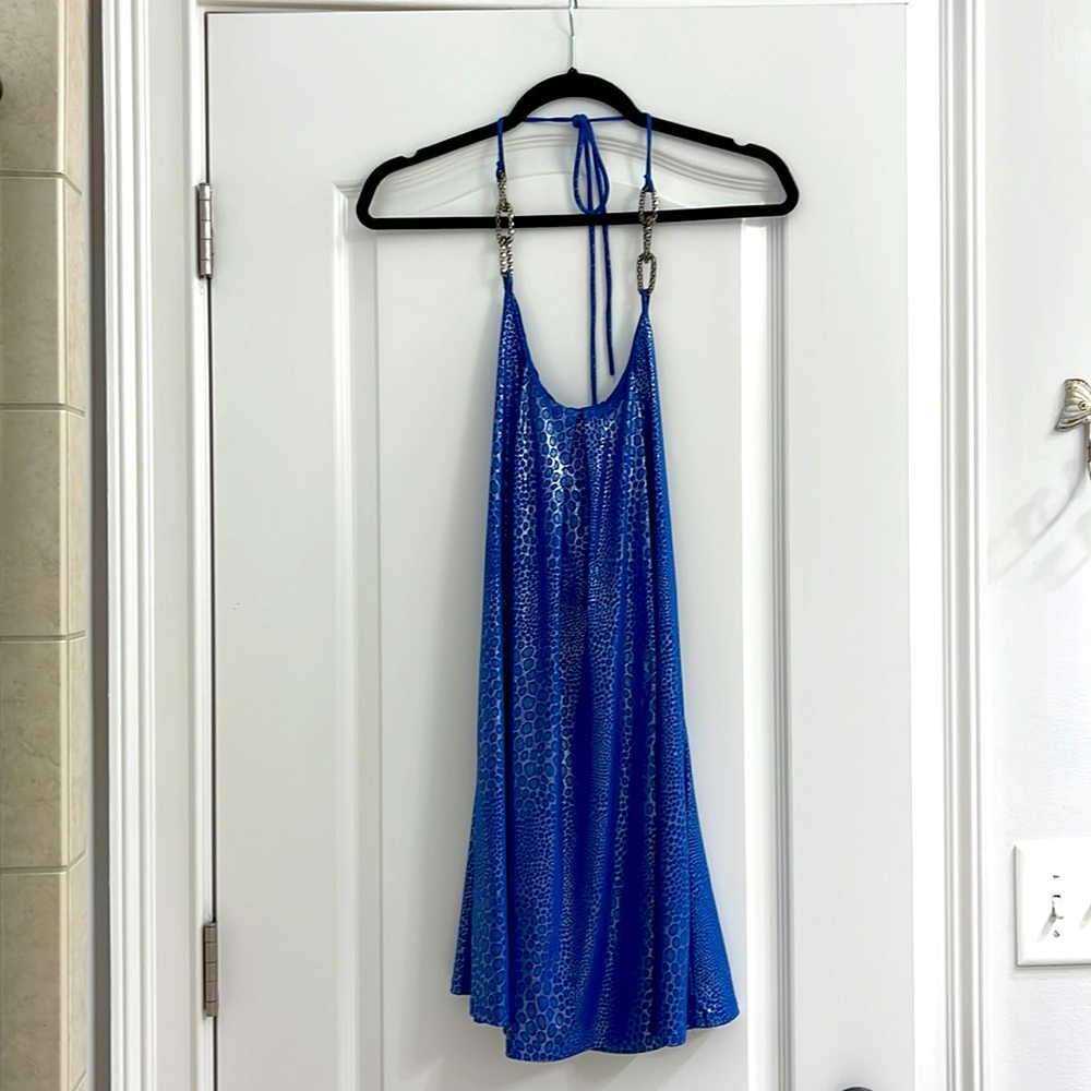 Max Rave Leopard Halter Dress